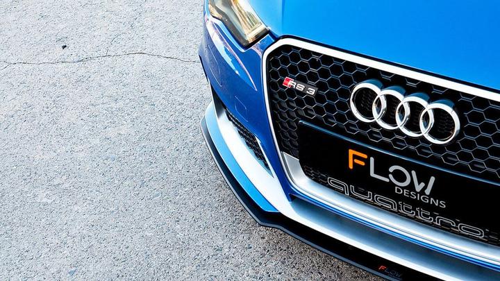 Flow Designs AUDI RS3 8V PFL SPORTBACK FULL SPLITTER SET - OPTION 2 - V-Tech Australia | VW & Audi Performance Parts