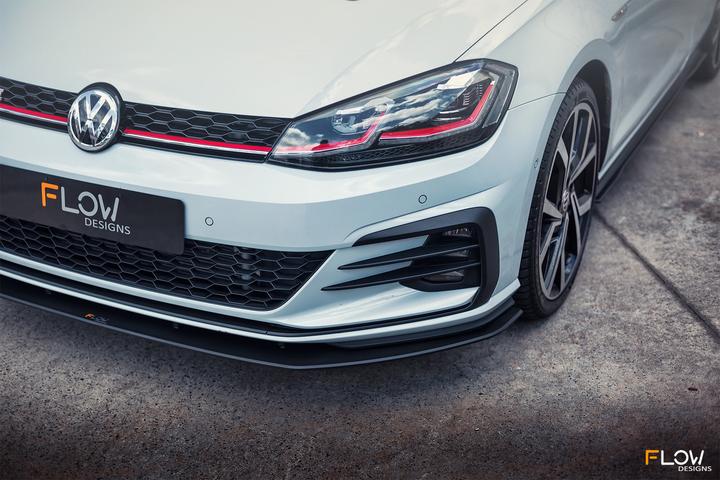 Flow Designs VW MK7.5 GOLF GTI FRONT SPLITTER & AEROSPACERS - V-Tech Australia | VW & Audi Performance Parts