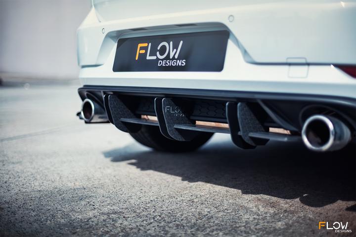 Flow Designs VW MK7.5 GOLF GTI REAR VALANCE & FLOW-LOCK DIFFUSER FINS - V-Tech Australia | VW & Audi Performance Parts