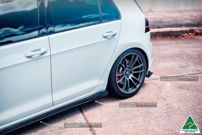 Flow Designs - VW MK7 Golf GTI Side Skirt Splitters V3 (Pair)