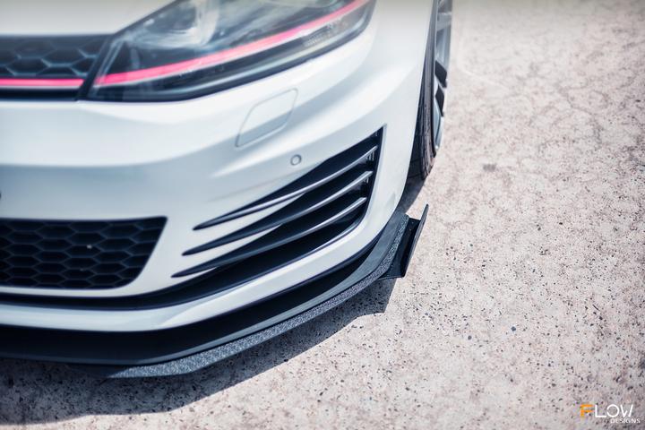 Flow Designs VW MK7 GOLF GTI FRONT SPLITTER WINGLETS (PAIR) - V-Tech Australia | VW & Audi Performance Parts