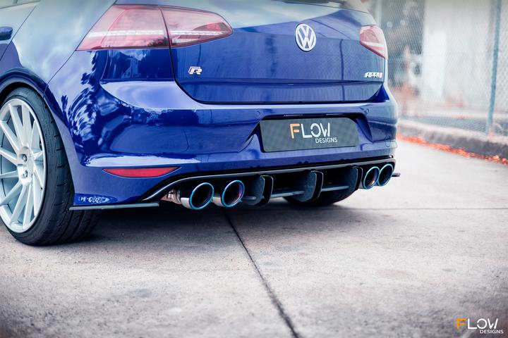 Flow Designs VW MK7 GOLF R REAR VALANCE & FLOW-LOCK DIFFUSER FINS - V-Tech Australia | VW & Audi Performance Parts