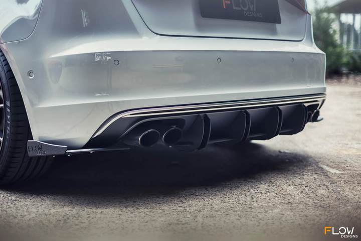 Flow Designs AUDI S3 8V PFL SPORTBACK REAR VALANCE & FLOW-LOCK DIFFUSER - V-Tech Australia | VW & Audi Performance Parts