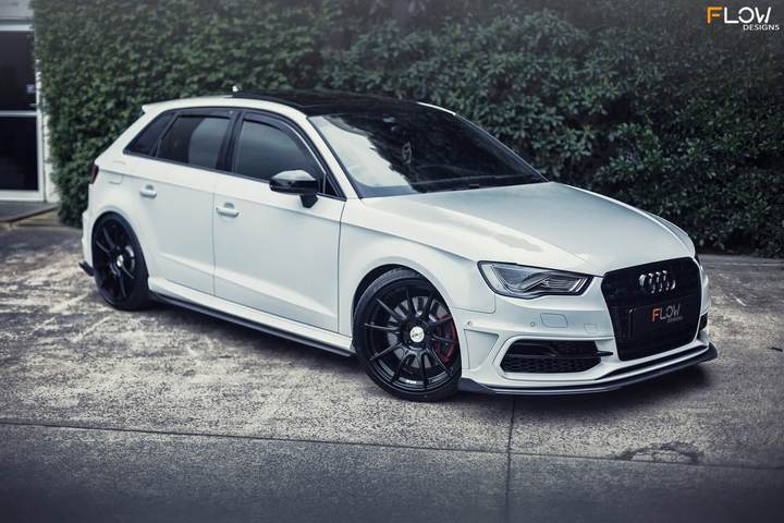 Flow Designs AUDI S3 8V PFL SPORTBACK FULL SPLITTER SET - V-Tech Australia | VW & Audi Performance Parts