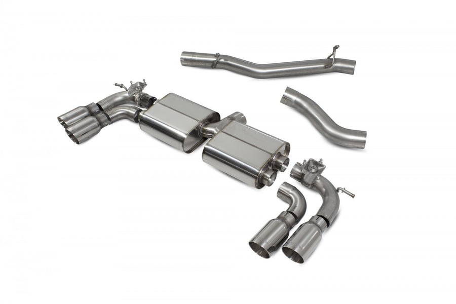 Scorpion SVWS054D- MK7.5 R -  Car Exhaust Cat-Back System (Non-Resonated) (Valved) Quad Daytona - V-Tech Australia | VW & Audi Performance Parts
