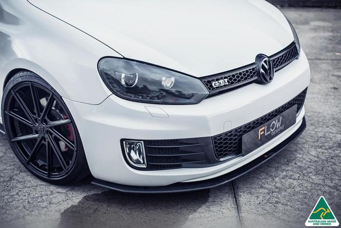 Flow Designs VW MK6 GOLF GTI FRONT SPLITTER & AEROSPACERS V3 - V-Tech Australia | VW & Audi Performance Parts