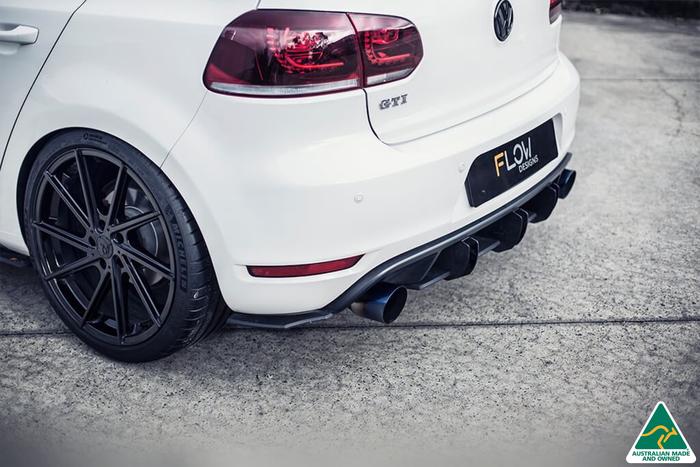 Flow Designs VW MK6 GOLF GTI REAR VALANCE & FLOW-LOCK DIFFUSER FINS - V-Tech Australia | VW & Audi Performance Parts