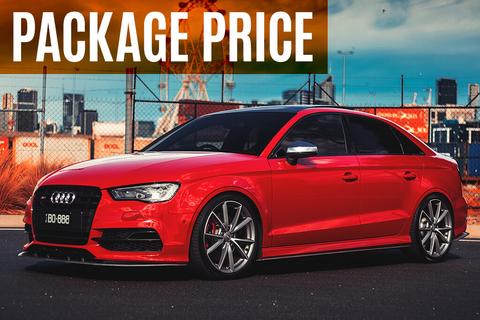 Flow Designs AUDI S3 8V PFL SEDAN FULL SPLITTER SET - V-Tech Australia | VW & Audi Performance Parts